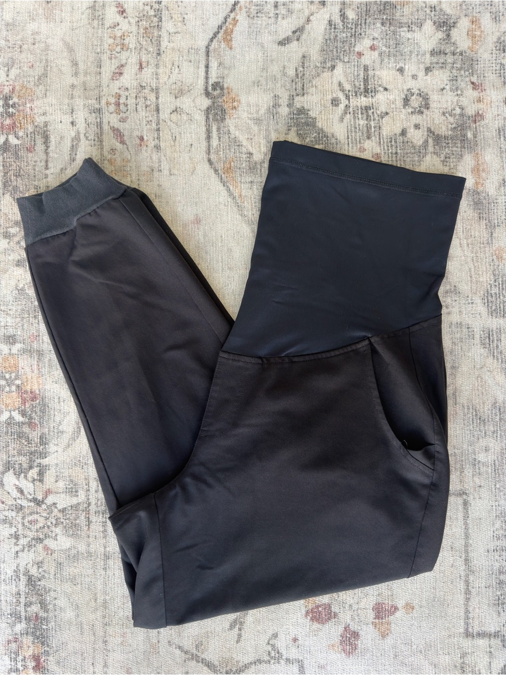 FIGS Black Petite Zamora Maternity Joggers
